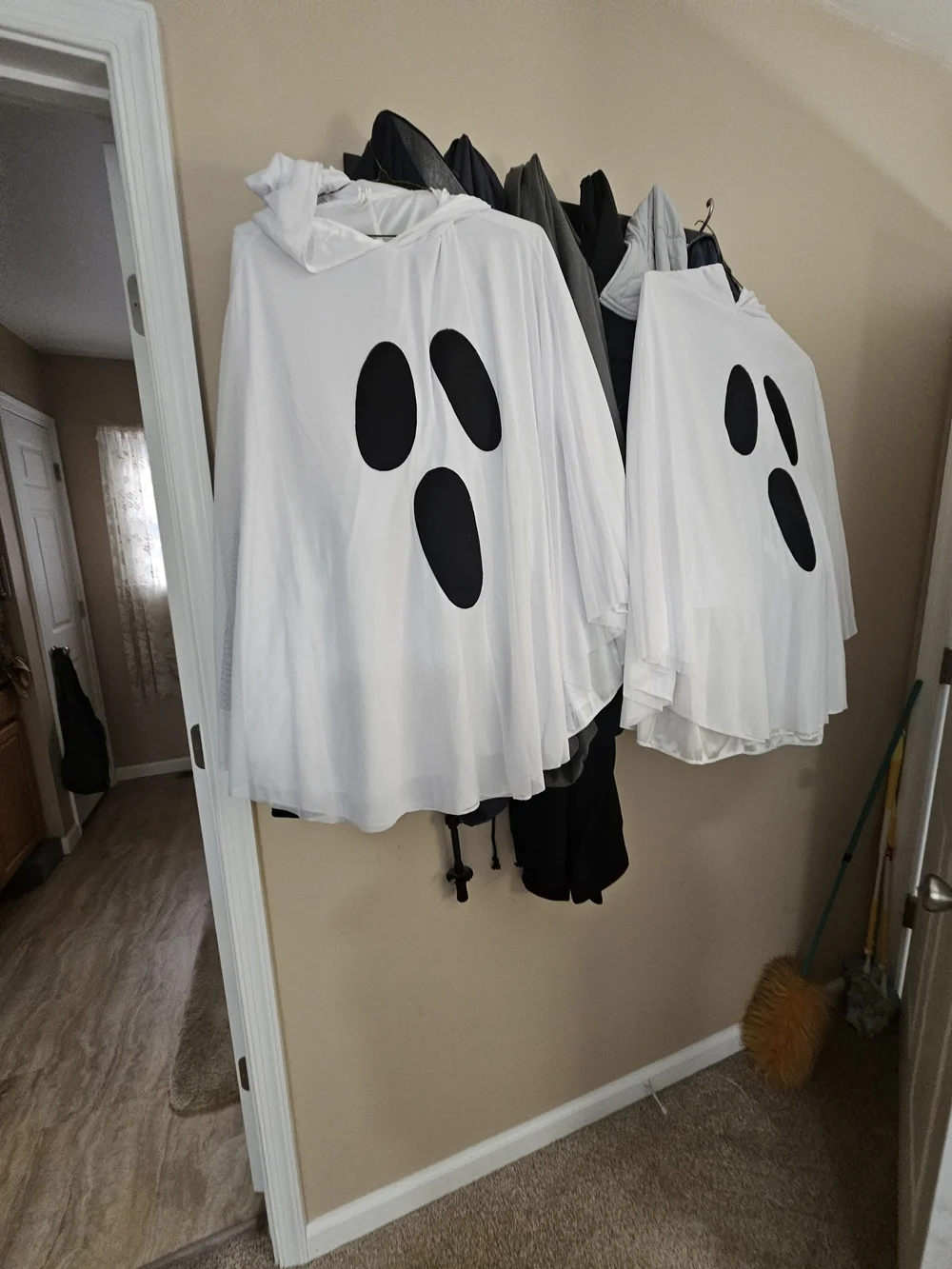 Classic White Ghost Kids Or Adult Poncho Costume Hoodie
